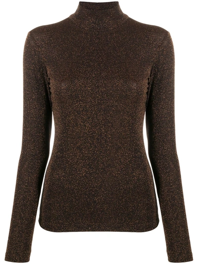 Liu •jo Metallic Slim-fit Jumper In Black