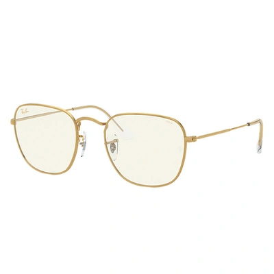Ray Ban Frank Blue-light Clear Evolve Sunglasses Gold Frame Grey Lenses 51-20