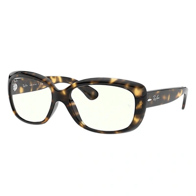 Ray Ban Jackie Ohh Clear With Blue-light Filter Solid Color - Mirror Butterfly Ladies Sunglasses 0rb4101 710 In Glänzendes Havanna