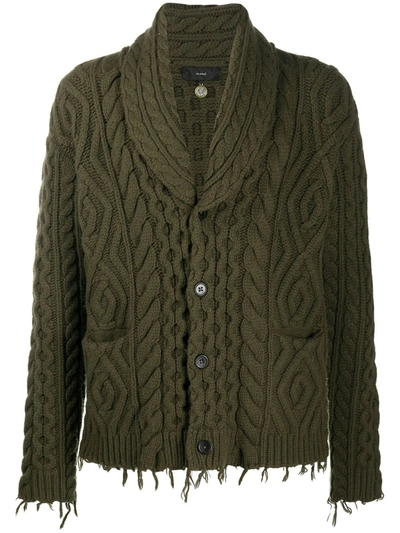 Alanui New Fisherman Cable-knit Cardigan In Green