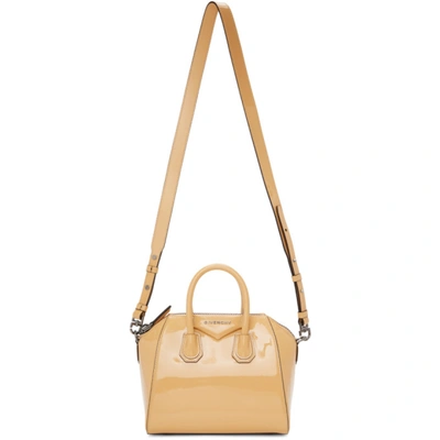 Givenchy Yellow Antigona Patent Leather Top Handle Bag In 741 Butter