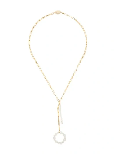 Timeless Pearly Pearl Circle Pendant Necklace In Gold