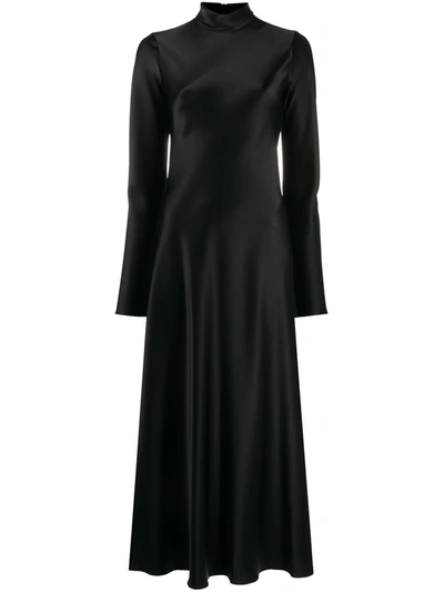 Nanushka Ashlee Bias-cut Satin Dress In Black