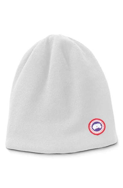 Canada Goose Standard Wool Blend Beanie In White