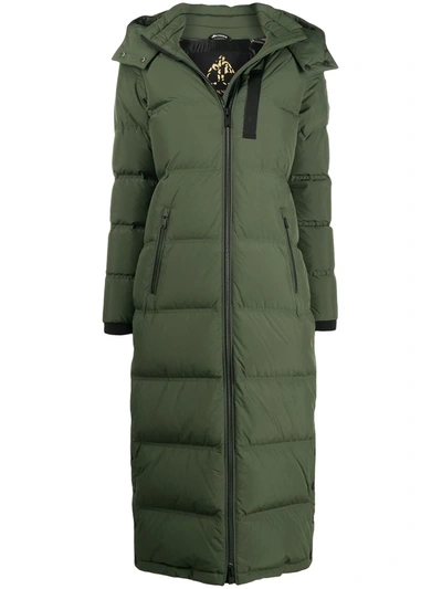 Moose Knuckles Side Slit Padded Coat In Green