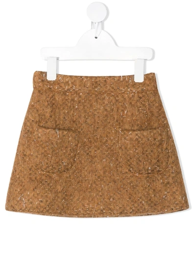 Caffe' D'orzo Kids' Pasqua Mini Skirt In Brown
