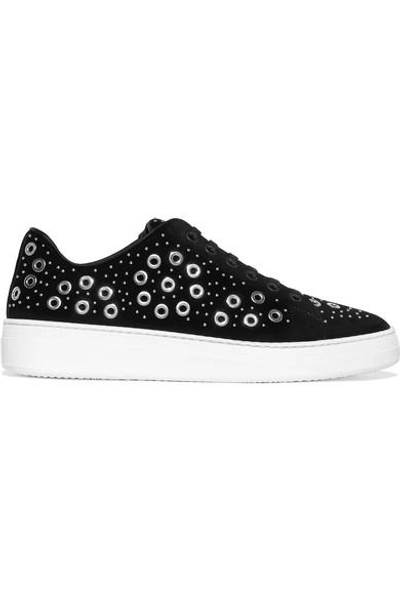 Alaïa Eyelet-embellished Suede Sneakers