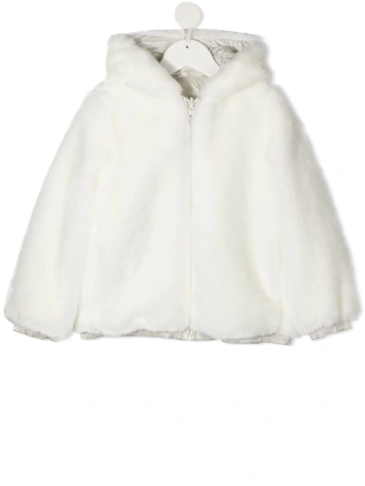 Simonetta Teen Reversible Hooded Jacket In White