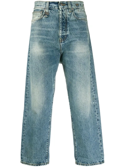 R13 Cropped Straight Jeans In Blue
