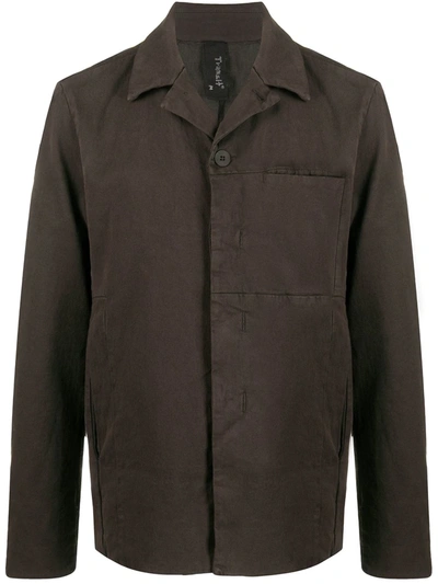 Transit Chest Pocket Shirt Jacket In Brown