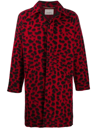 Laneus Leopard-print Coat In Red