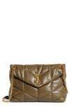 Saint Laurent Medium Loulou Puffer Quilted Leather Crossbody Bag In Deep Green