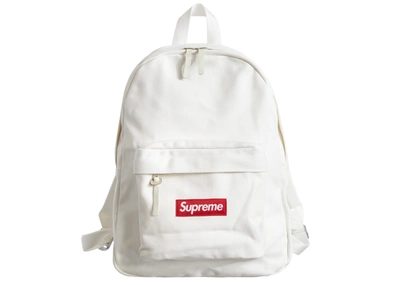 Pre-owned Supreme  Canvas Backpack White