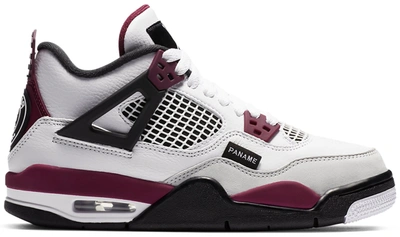 Pre-owned Jordan 4 Retro Psg Paris Saint-germain (gs) In White/bordeaux-neutral Grey-black