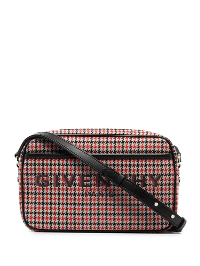 Givenchy Red And Black Houndstooth Camera Bag