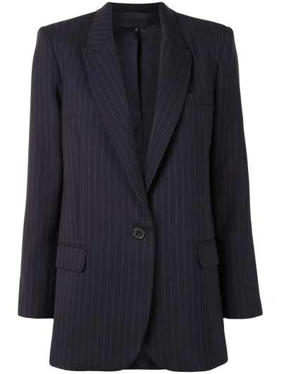 Nili Lotan Diane Pinstriped Blazer In Midnight/natural Stripe