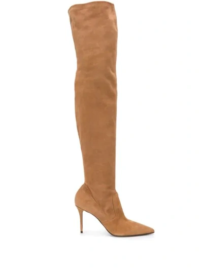 Le Silla Eva Stretch Boots In Neutrals