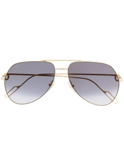 Cartier Pilot-frame Sunglasses In Gold