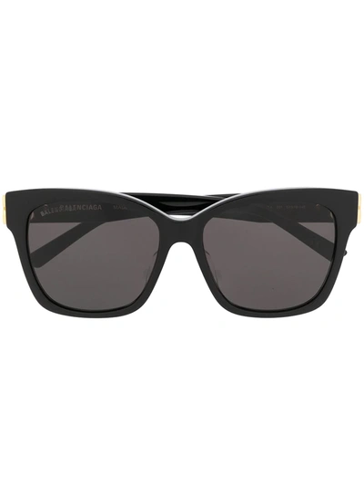 Balenciaga Cat-eye Tinted Bb Sunglasses In Black