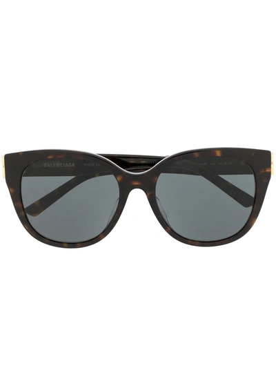 Balenciaga Tortoiseshell Cat-eye Bb Sunglasses In Brown