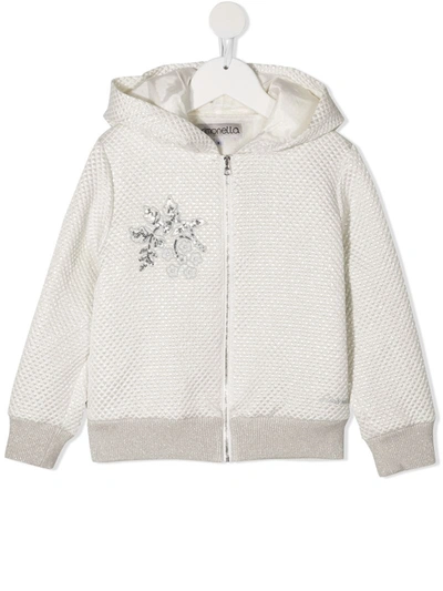Simonetta Kids' Hooded Quilted Jacket In Neutrals