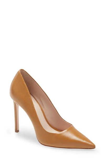 Schutz Lou Pointed Toe Pump In Raw Siena Leather