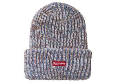 Pre-owned Supreme  Rainbow Knit Loose Gauge Beanie Light Blue