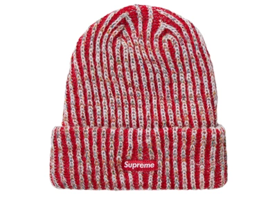 Pre-owned Supreme  Rainbow Knit Loose Gauge Beanie Red