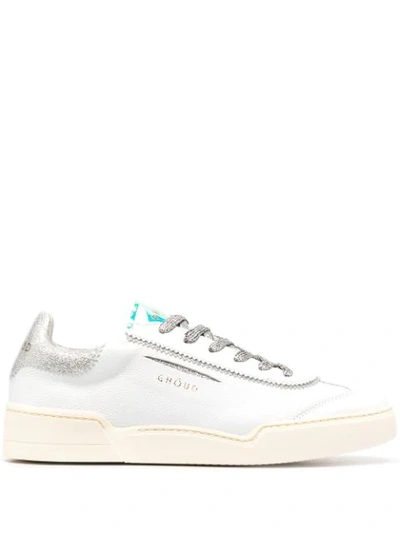 Ghoud Low Top Glitter Detail Sneakers In White