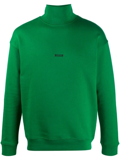 Msgm Turtle Neck Sweatshirt In Green