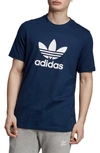 Adidas Originals Trefoil Graphic T-shirt In Collegiate Navy