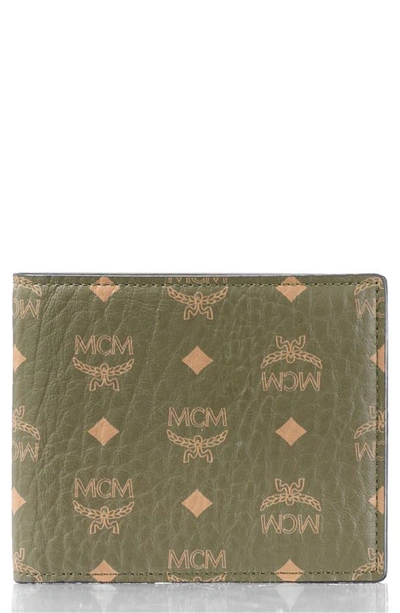 Mcm Visetos Original Coated Canvas Bifold Wallet In Sea Turtle