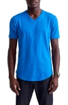 Goodlife Slub Scallop V-neck T-shirt In Strong Blue