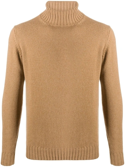 Dell'oglio Long Sleeve Chunky Knit Jumper In Neutrals