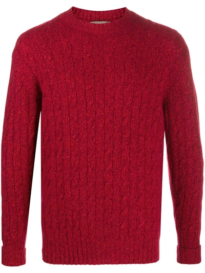 N•peal Long Sleeve Chunky Knit Jumper In Red