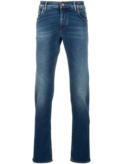 Hand Picked Straight Leg Light-wash Jeans In Blue