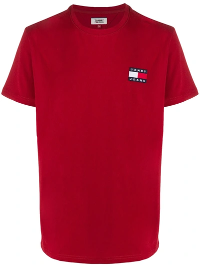 Tommy Jeans Short Sleeve Logo Patch T-shirt In Red