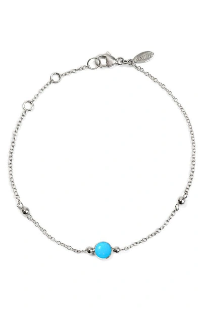 Anzie Bonheur Turquoise Bracelet In Silver