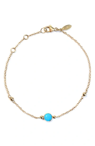 Anzie Bonheur Turquoise Bracelet In Gold