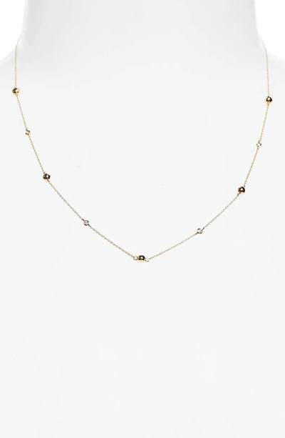 Dana Rebecca Designs Poppy Rae Diamond & Ball Station Necklace In Yellow Gold