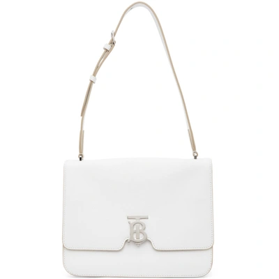 Burberry Women's Medium Alice Tb Leather Shoulder Bag In Optic White