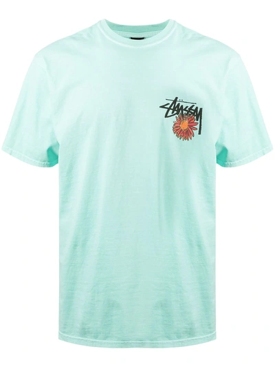 Stussy Smokin' Skull Pigment Dyed Tee (aqua) In Blue | ModeSens