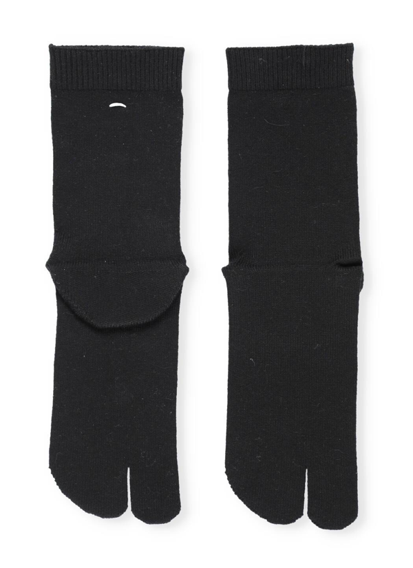 Maison Margiela Black Stretch Cotton Tabi Socks | ModeSens