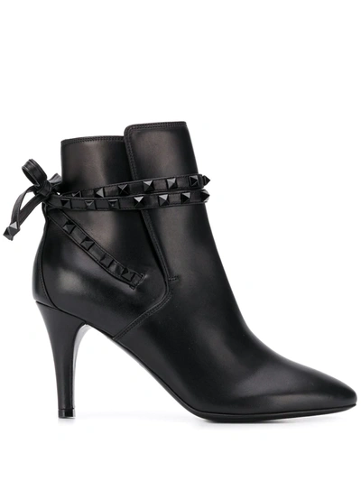 Valentino Garavani Black Leather Ankle Boots