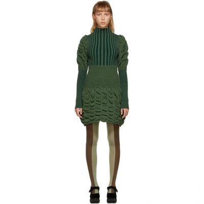 Paula Canovas Del Vas Green Short Knit Dress | ModeSens 