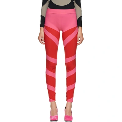 Paula Canovas Del Vas Red & Pink Lycra Leggings In Red/pink