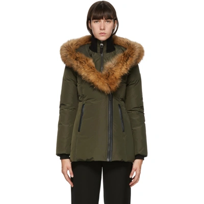 Mackage Khaki Down & Fur Adali Parka In Army