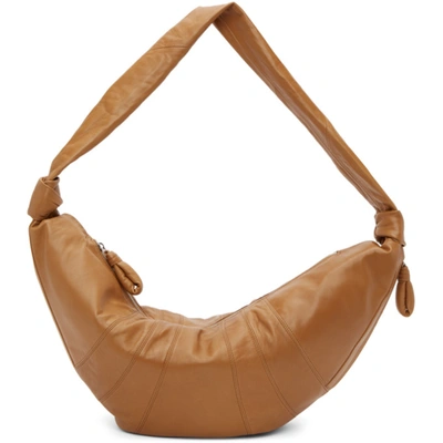 Lemaire Brown Large Croissant Bag In 420 Tobacco