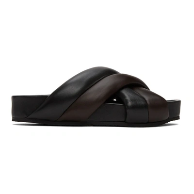 Jil Sander Black Nappa Sandals In 001 Black