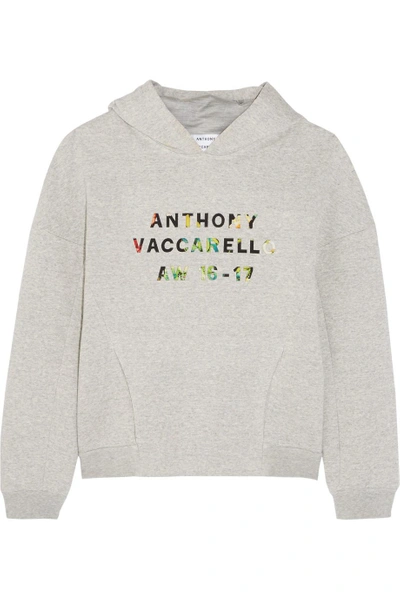 Anthony Vaccarello Appliquéd Cotton-blend Jersey Hooded Top